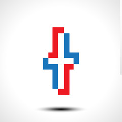 Abstract icon based on the letter T. Vector illustration
