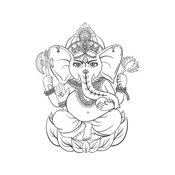 vector Lord Ganesha Design background for Hindu Festival Ganesh Chturthi or Shubh Deepawali