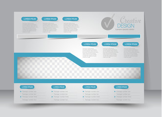 Flyer, brochure, billboard template design landscape orientation for education, presentation, website. Blue color. Editable vector illustration.