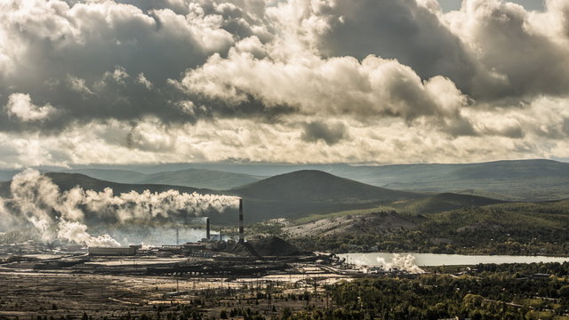 Plant polluting nature. karabash