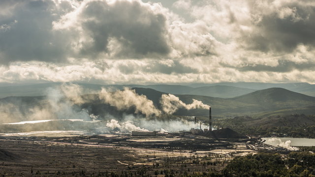 Plant polluting nature. karabash