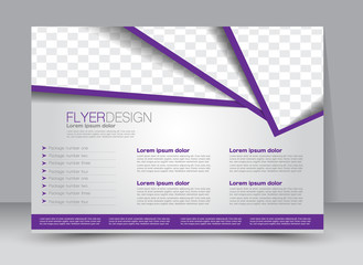 Flyer, brochure, billboard template design landscape orientation for education, presentation, website. Purple color. Editable vector illustration.