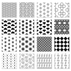Collection of seamless Japanese patterns