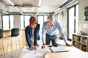 Business people in the office talking together.