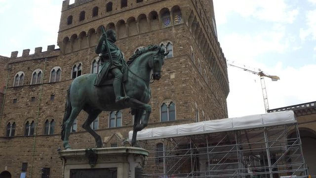 Cosimo Statue on Signoria Square in Florence (called Statua equestre di Cosimo) - Tuscany