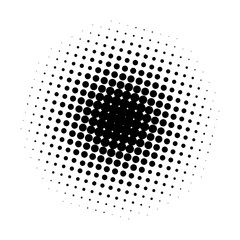Circle gradient halftone dots background. Pop art template, texture. Vector illustration. - 172843409