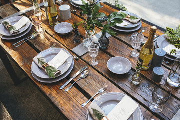 Beautifully Decorated Dinner Table