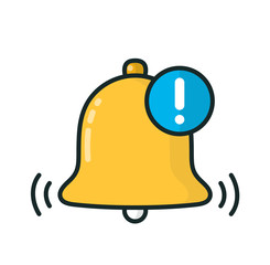 Bell notification.Vector modern line outline flat style cartoon illustration icon. Isolated on white background. Alarm notification concept
