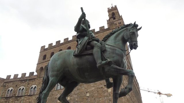 Cosimo Statue on Signoria Square in Florence (called Statua equestre di Cosimo) - Tuscany