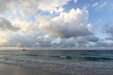 peaceful ocean with beautiful sky background