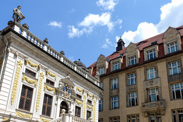 Fototapeta na wymiar The Old Stock Exchange in Leipzig, Germany