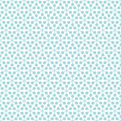 Retro Seamless Pattern Snowflakes/Flowers Turquoise