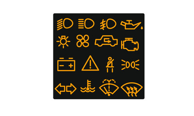 Car dashboard information icons