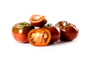 black tomatoes from Crimea isolated on white background