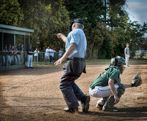 Umpire calling player out