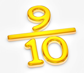 Golden score of nine out of ten illustration