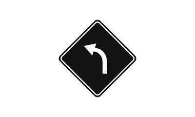 Left turn ahead warning information sign