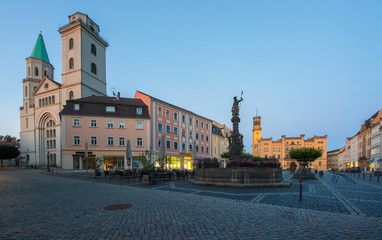 Historic old town of Zittau with St. John church