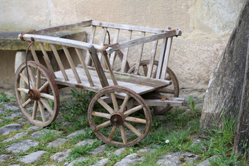 Old wooden open-framed cart
