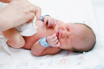 Cute newborn baby in hospital