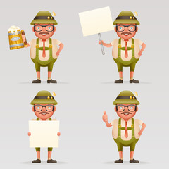 Beer mug alcohol beverage cute oktoberfest festival man 3d cartoon character isolated vector illustration