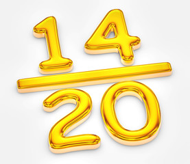 Golden score of fourteen out of twenty illustration