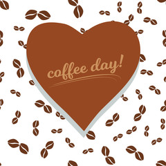 Coffee. Vector isolated design element for greeting and post cards, posters and print invitations or T-shirt designs.