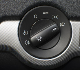 The switch of light of headlights in a German car