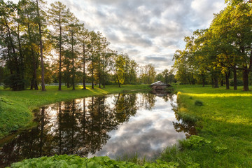 September warm evening with reflections, Pushkin
