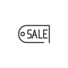 Sale tag line icon, outline vector sign, linear style pictogram isolated on white. Symbol, logo illustration. Editable stroke