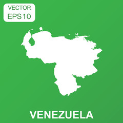 Venezuela map icon. Business concept Venezuela pictogram. Vector illustration on green background.