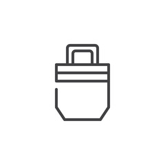 Shopping bag line icon, outline vector sign, linear style pictogram isolated on white. Symbol, logo illustration. Editable stroke