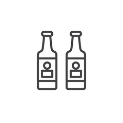 Wine bottle line icon, outline vector sign, linear style pictogram isolated on white. Symbol, logo illustration. Editable stroke