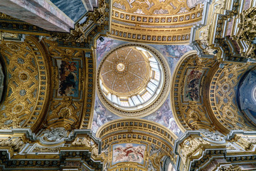 Fototapeta na wymiar Rome, Lazio, Italy. May 22, 2017: Dome of the Catholic church called 