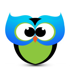 Cute owl cartoon vector icon