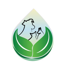 Dog and cat environment friendly vector icon