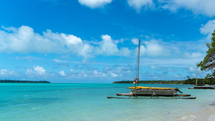 Outrigger on shore