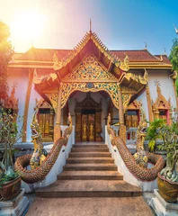 Fotobehang Entrance to a temple in Chiang Mai, Thailand. © elroce