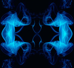 Blue smoke on a black background
