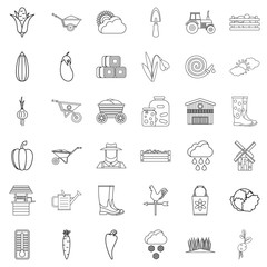Weather icons set, outline style
