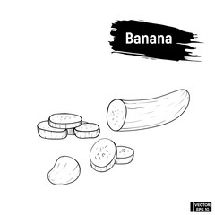 Banana outline hand drawing