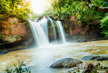 Fototapeta premium Heo Suwat Waterfall in Khao Yai National Park in Thailand
