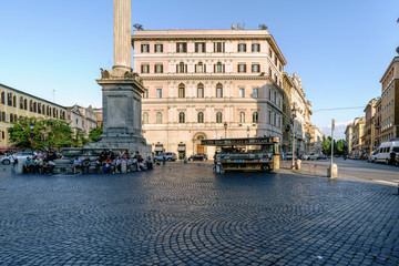 Obraz premium Rome, Lazio, Italy. July 25, 2017: Street vendor selling ice cream in the square called 