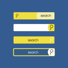 Search web bar, vector internet user interface. Element design for web search, illustration of search bar for website.Blue background