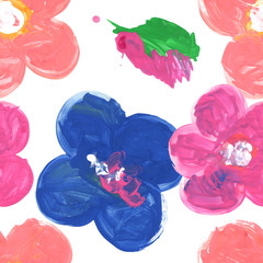 Child flower seamless pattern