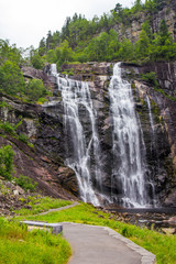 Fototapeta premium Skjervsfossen waterfall in Hordaland, Norway