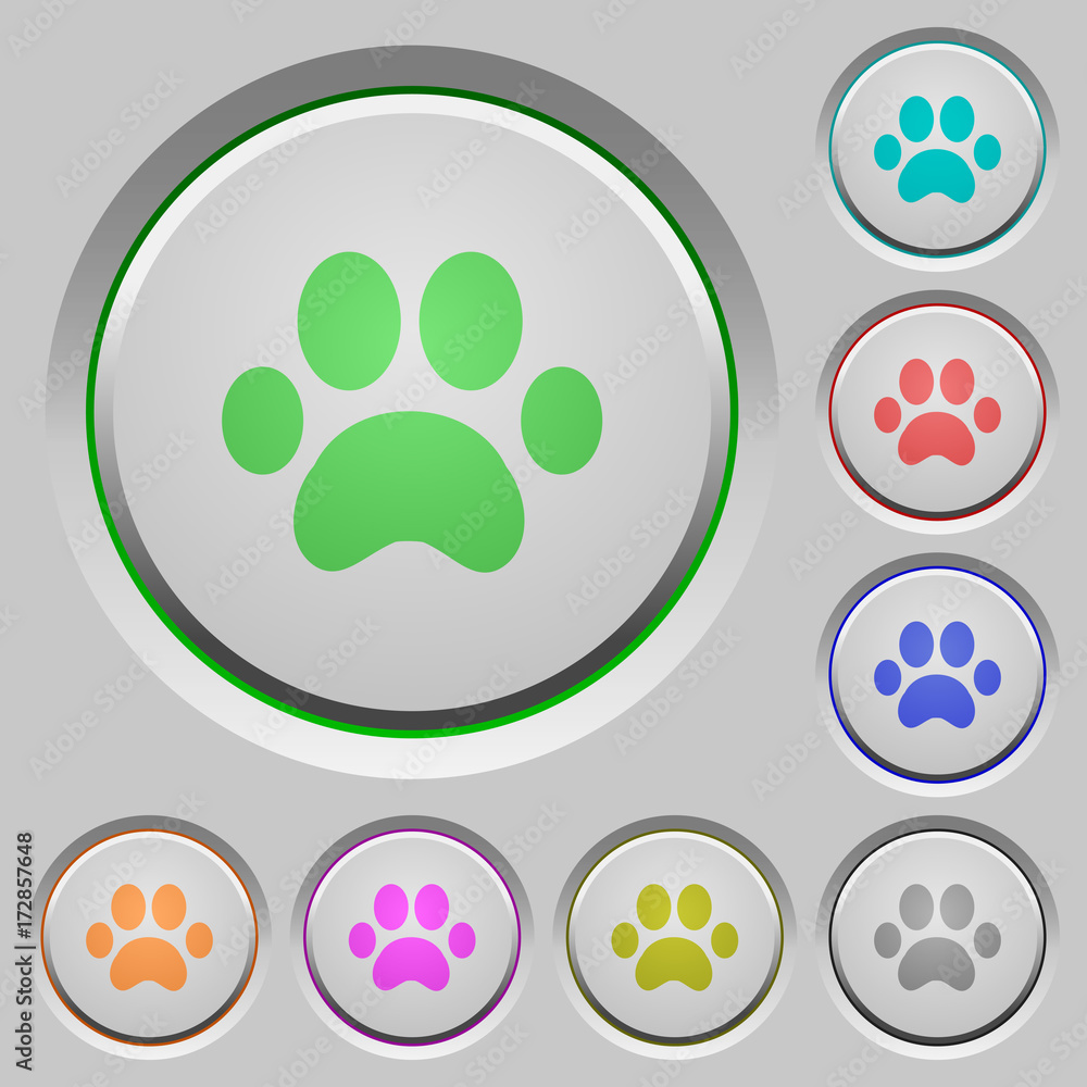 Poster Paw prints push buttons