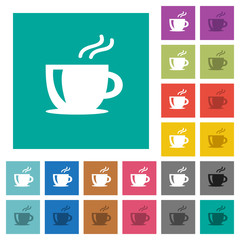 Cappuccino square flat multi colored icons