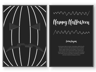 Halloween card template stylized as a carved pumpkin.