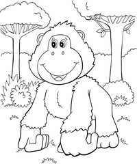 Cute Gorilla Vector Illustration Art
